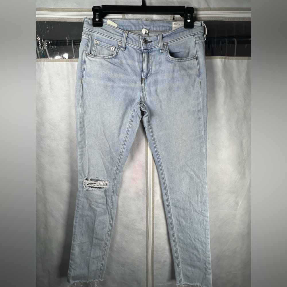 Rag & Bone Jeans Dre Style Modele Color Glena Distressed Raw Hem Size 25